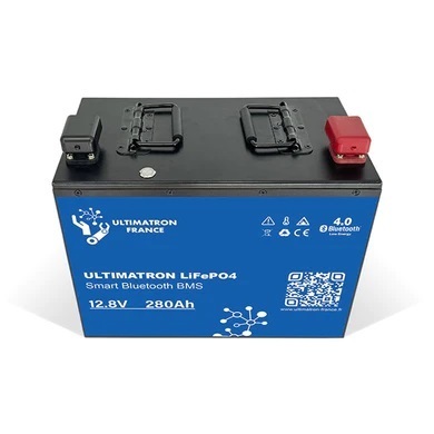 Ultimatron Batterie Lithium 12.8V 280Ah LiFePO4 Smart BMS avec Bluetooth