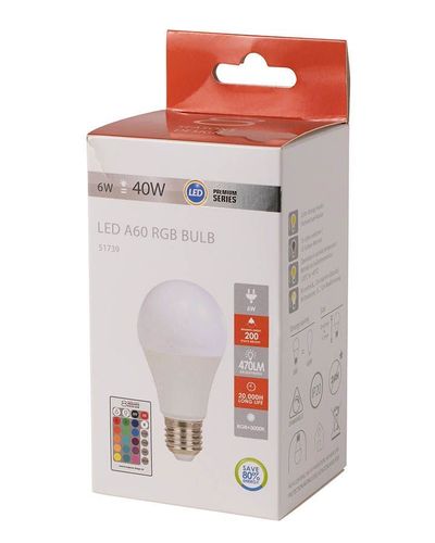 Ampoule RGB LED E27, avec télécommande + changement de couleur