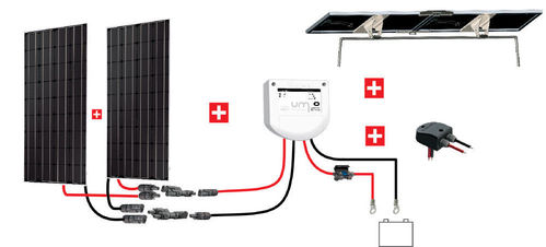 Kit solaire nautisme 200W - 2x100W - portique inclinable