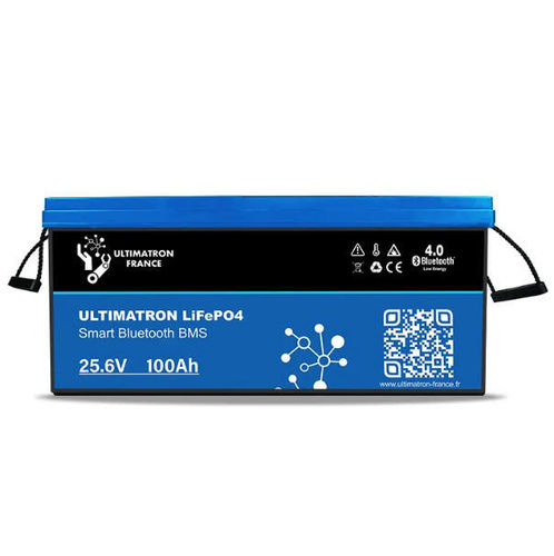 Ultimatron Batterie Lithium 25.6V 100Ah LiFePO4 Smart BMS avec Bluetooth
