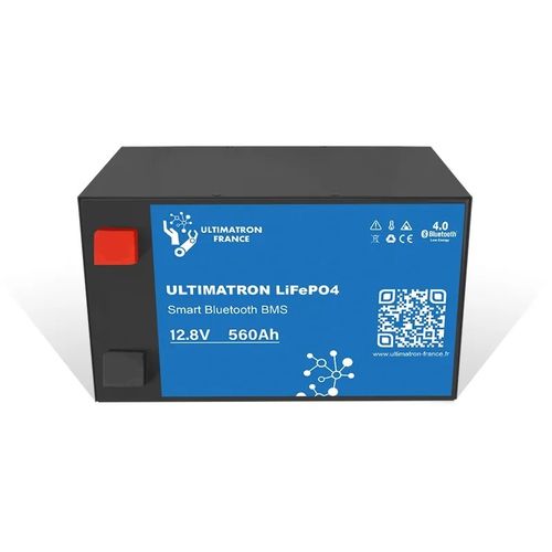 Ultimatron Batterie Lithium 12.8V 560Ah LiFePO4 Smart BMS avec Bluetooth